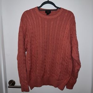 j. crew salmon pink cable knit sweater, mens m, EUC